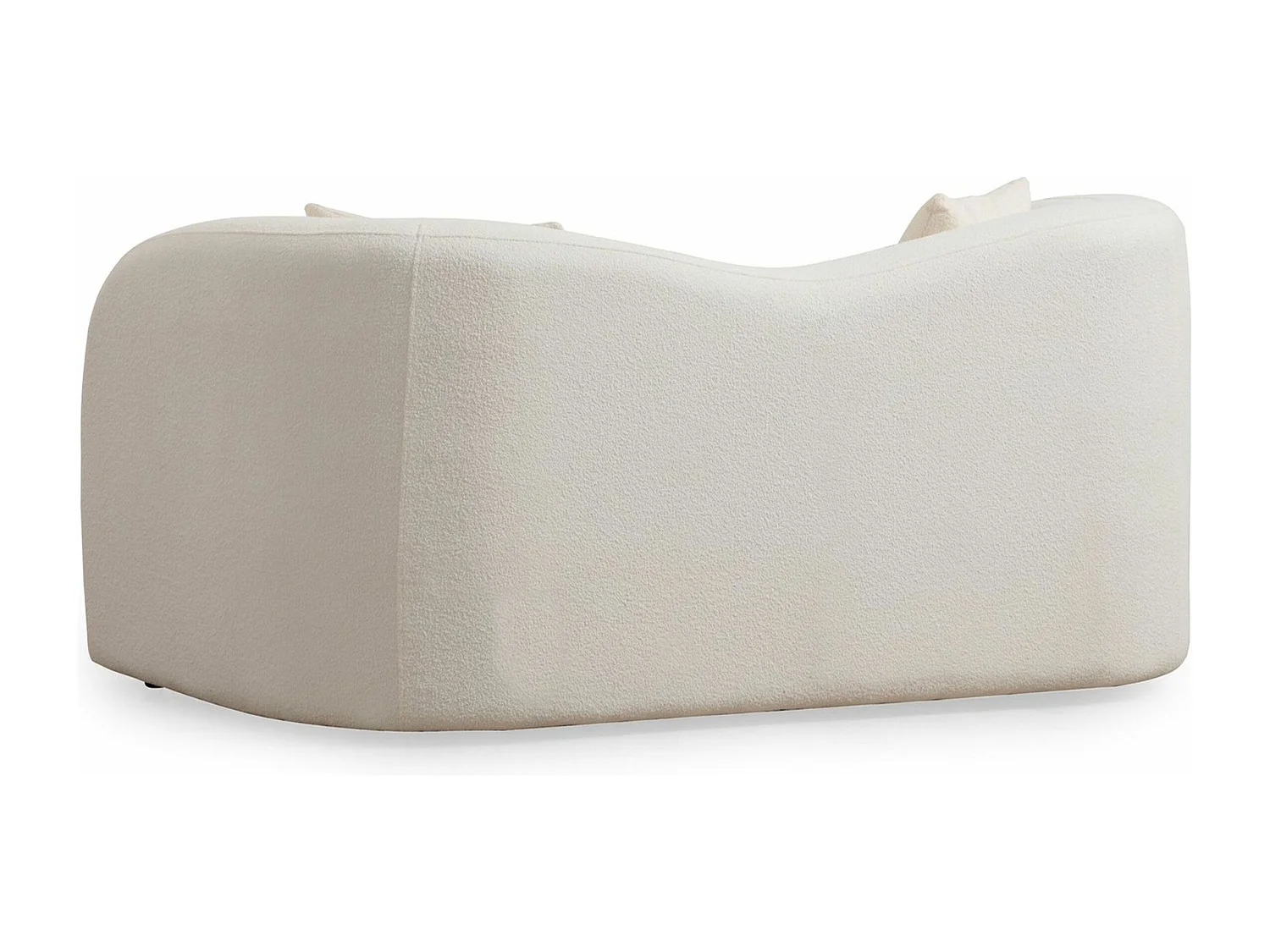 Canapé 2 places avec 2 cousins Sankifa Tissu bouclettes Blanc crème