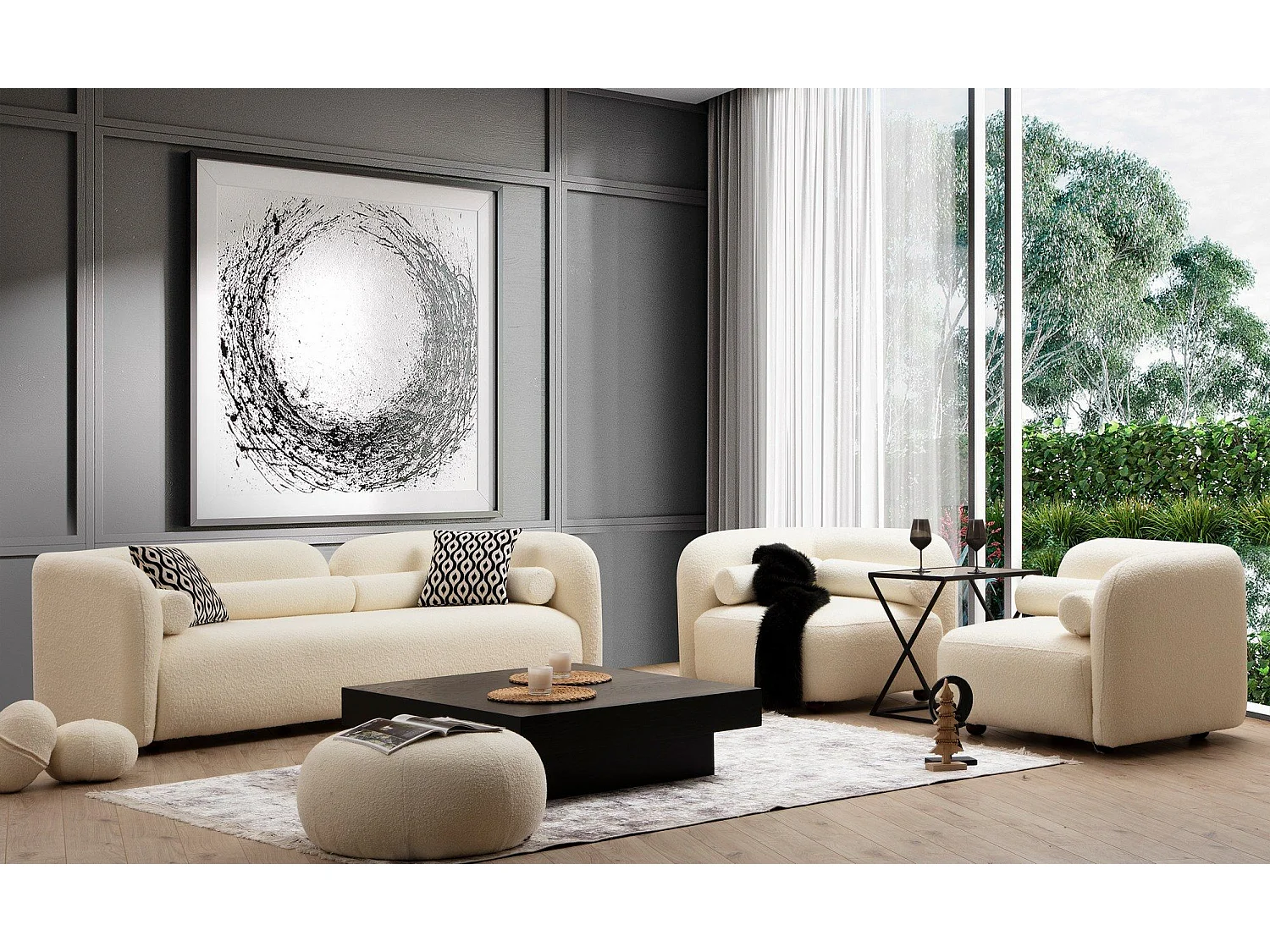 Sofá Altadena 122, De color marrón claro, 190x74x90cm, Tapiz, Patas: Madera