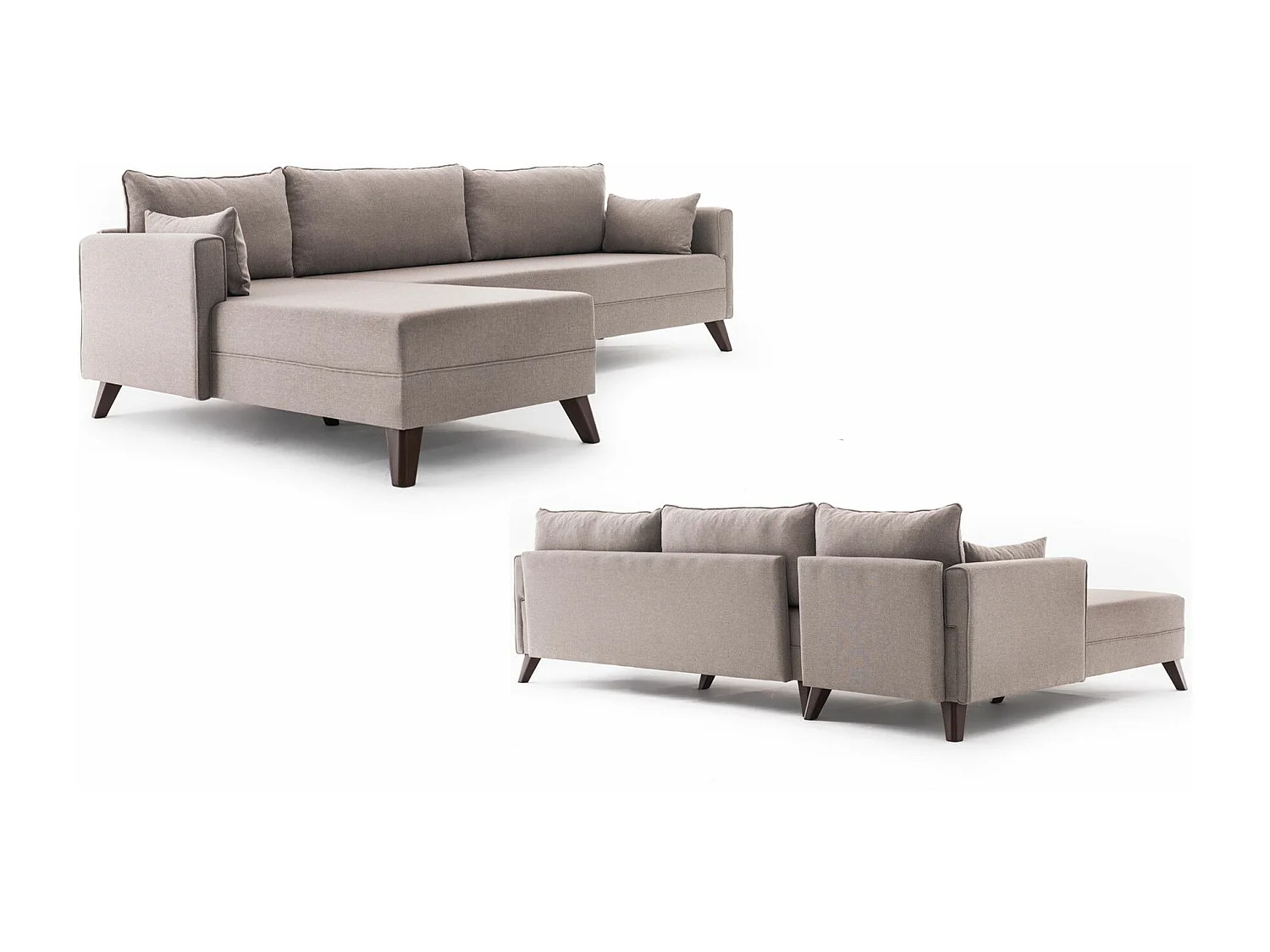 Sofá rinconero Altadena B104, De color marrón claro, 275x165x85cm