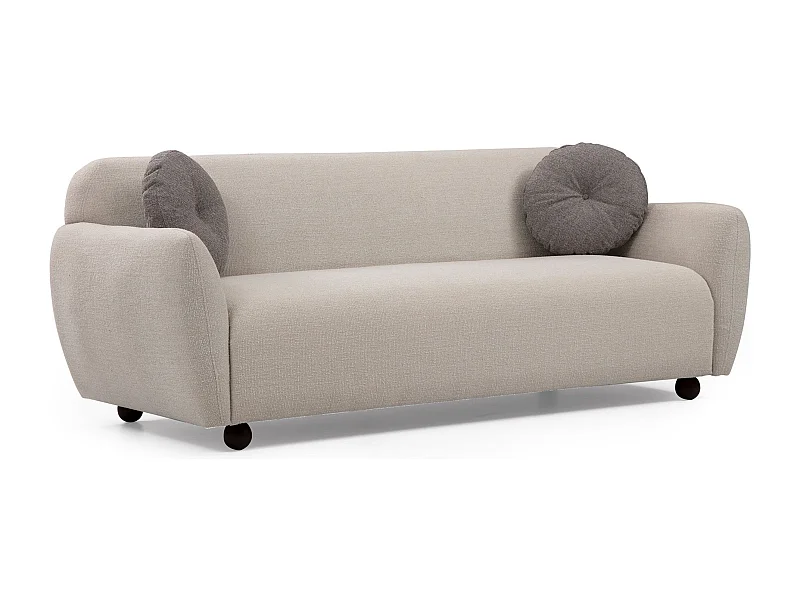 Sofá Altadena 188, De color marrón claro, 223x83x86cm, Tapiz, Patas: Madera