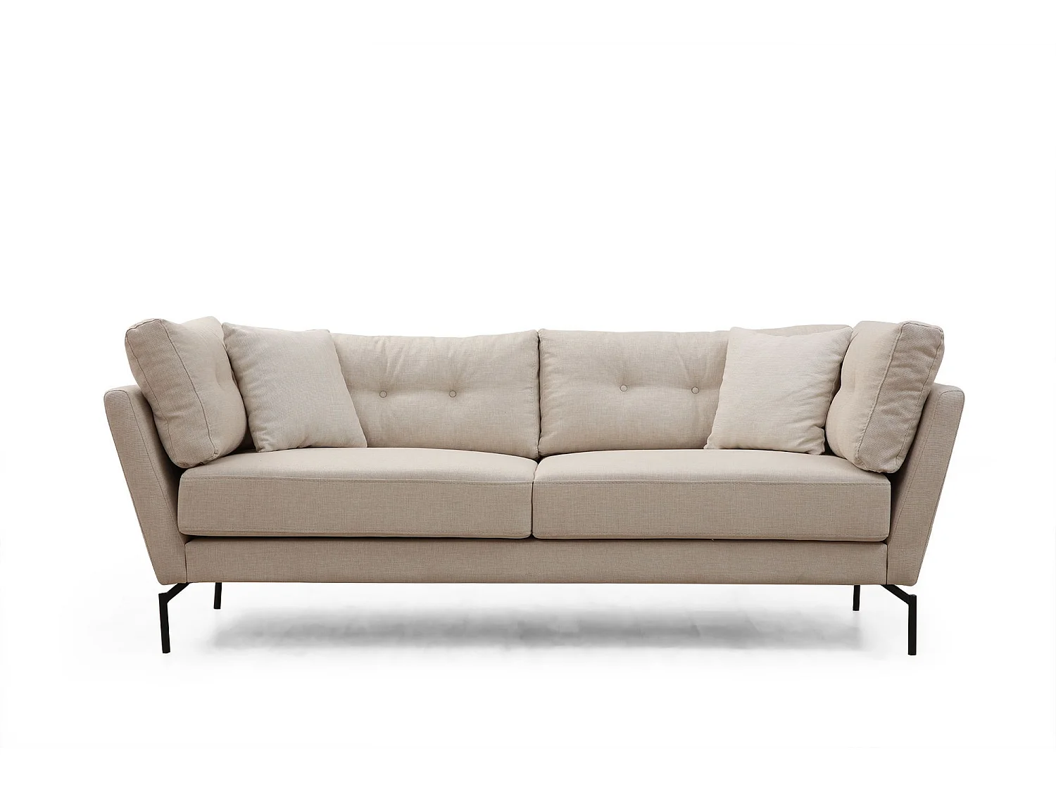 Sofá Altadena 186, De color marrón claro, 214x90x84cm, Tapiz, Patas: Metal