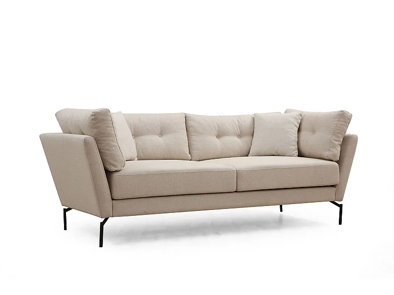 Sofá Altadena 186, De color marrón claro, 214x90x84cm, Tapiz, Patas: Metal