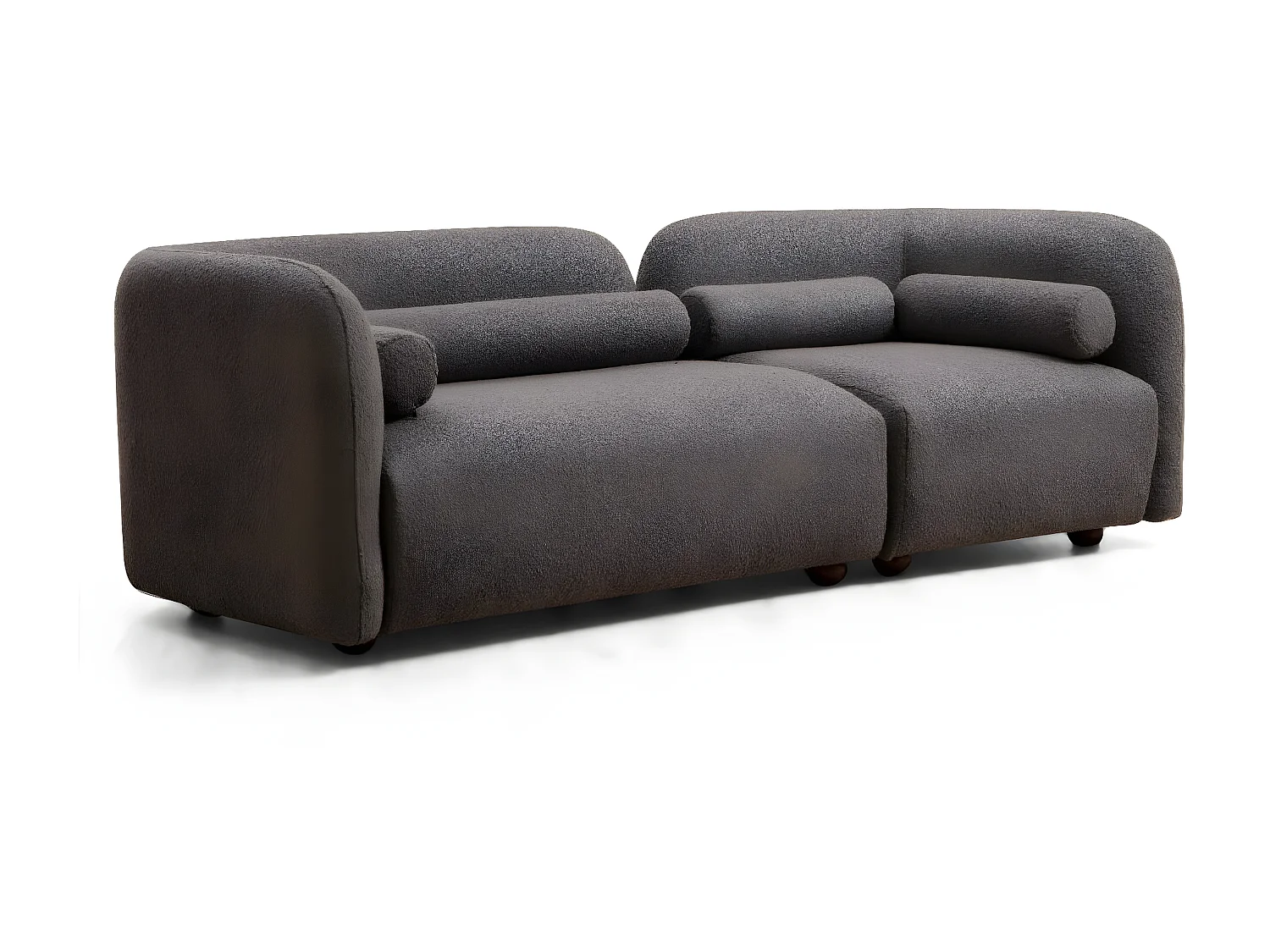 Sofá Altadena 123, Gris, 228x74x74cm, Tapiz, Patas: Madera