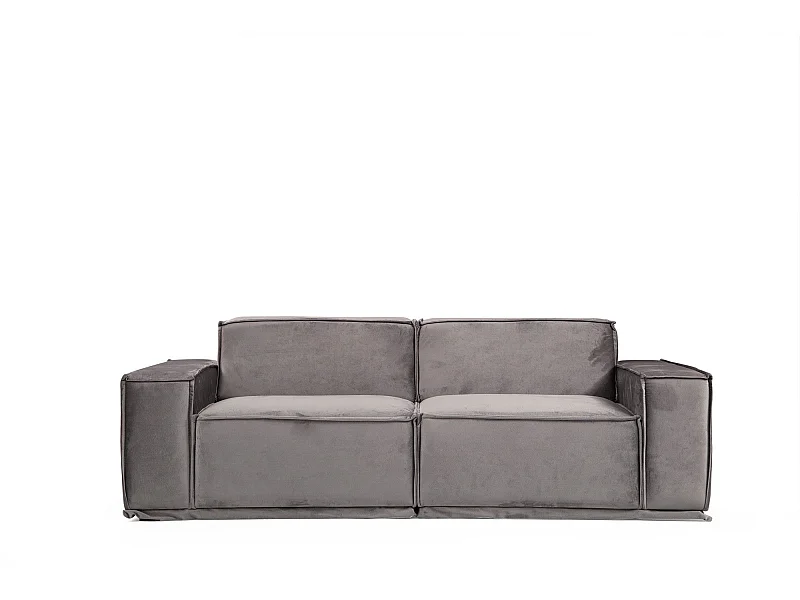 Sofá modular Altadena 437, Gris, 215x100x76cm, Tapiz, Patas: Madera