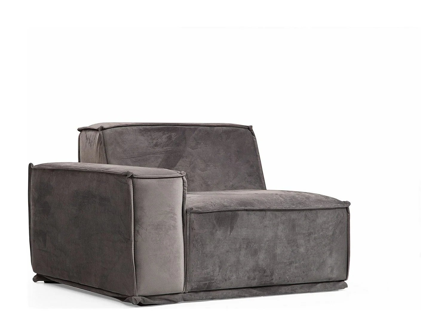 Canapé modulable 2 places avec coussins Buhaj Tissu Gris