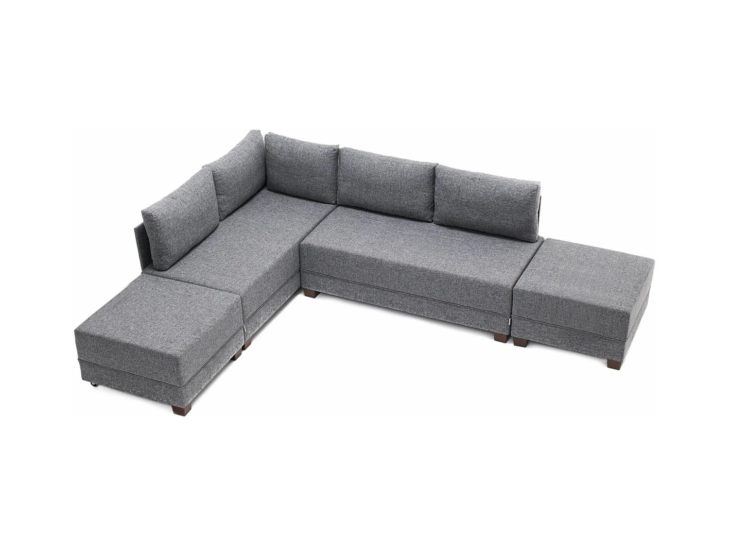 Canapé d'angle à gauche modulable Gialos Tissu Gris