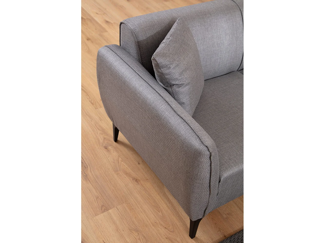 Canapé 2 places avec 2 coussins Torga Tissu Gris