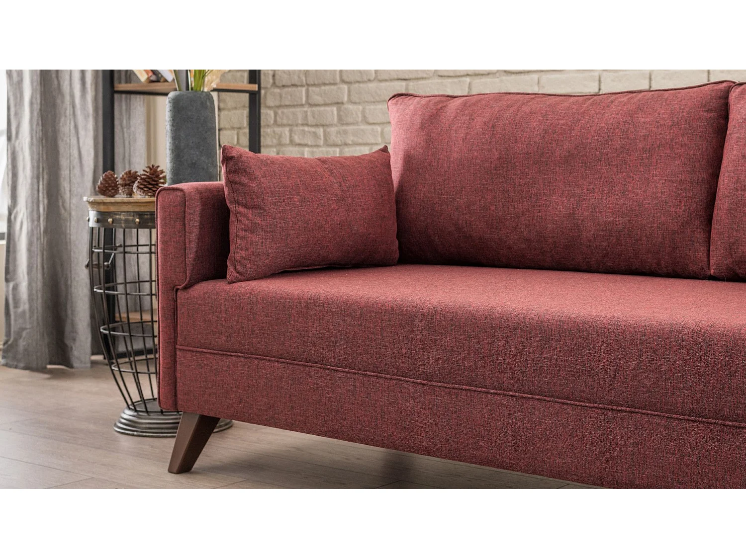 Sofá rinconero Altadena B104, Rojo, 275x165x85cm