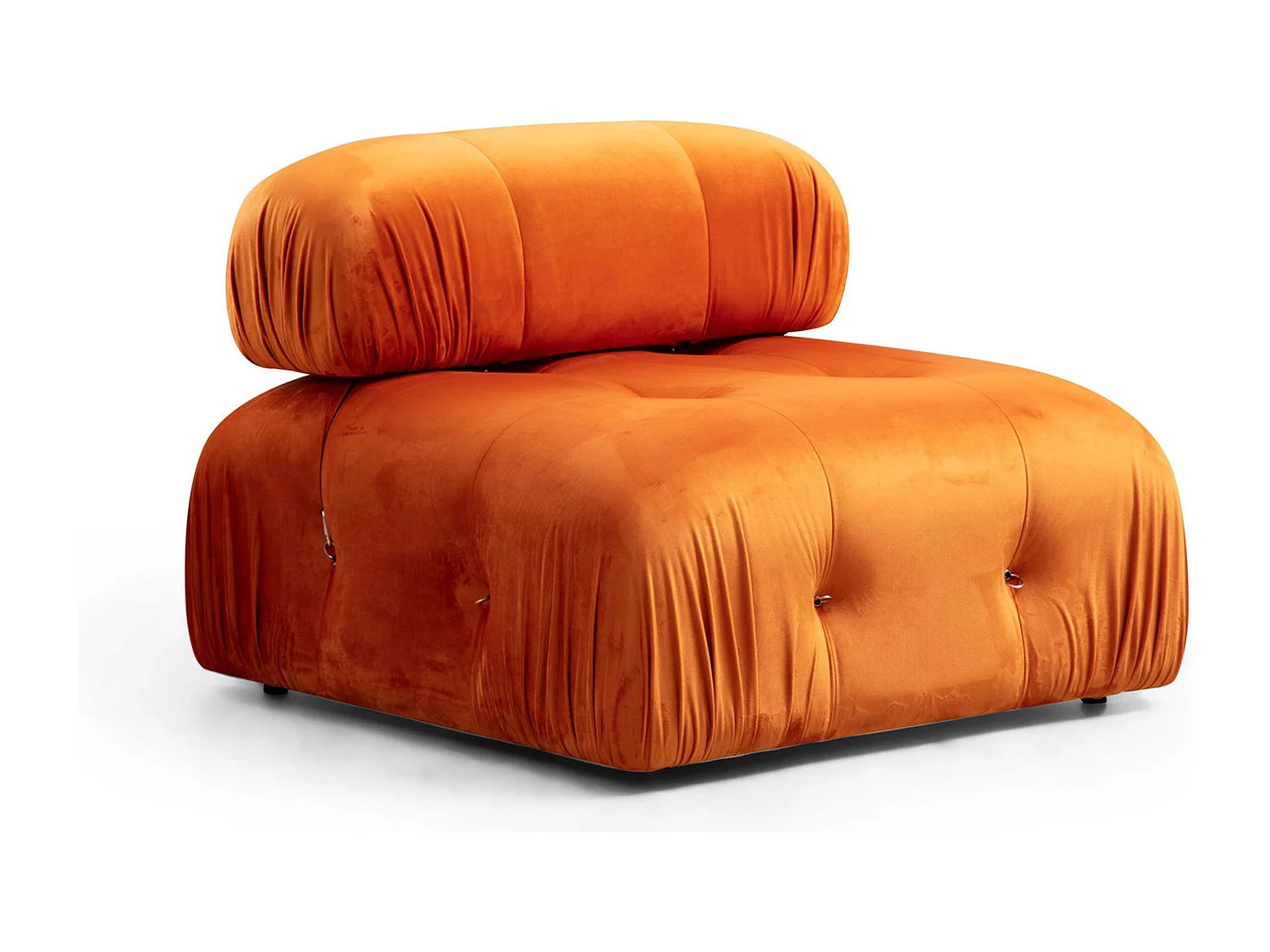 Canapé d'angle modulable et transformable Nourhane Velours Orange
