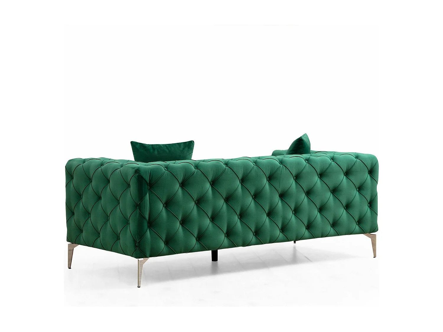 Sofá chesterfield Altadena 354, Verde, 197x90x73cm, Tapiz, Patas: Metal