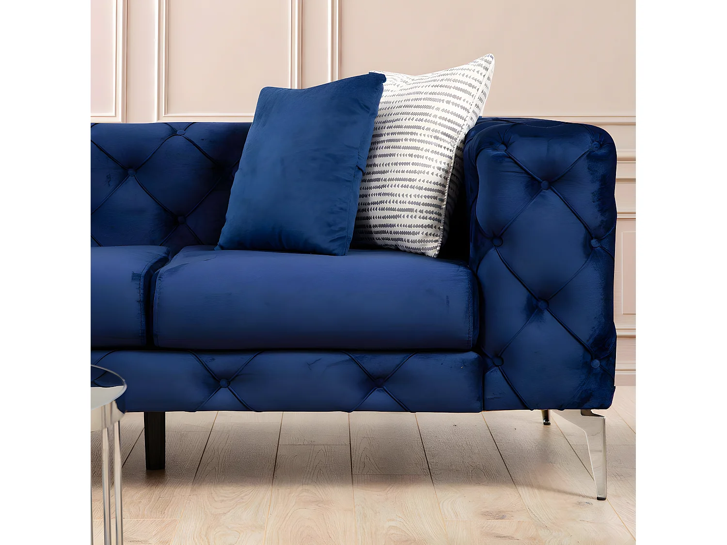 Sofá chesterfield Altadena 354, Verde, 197x90x73cm, Tapiz, Patas: Metal