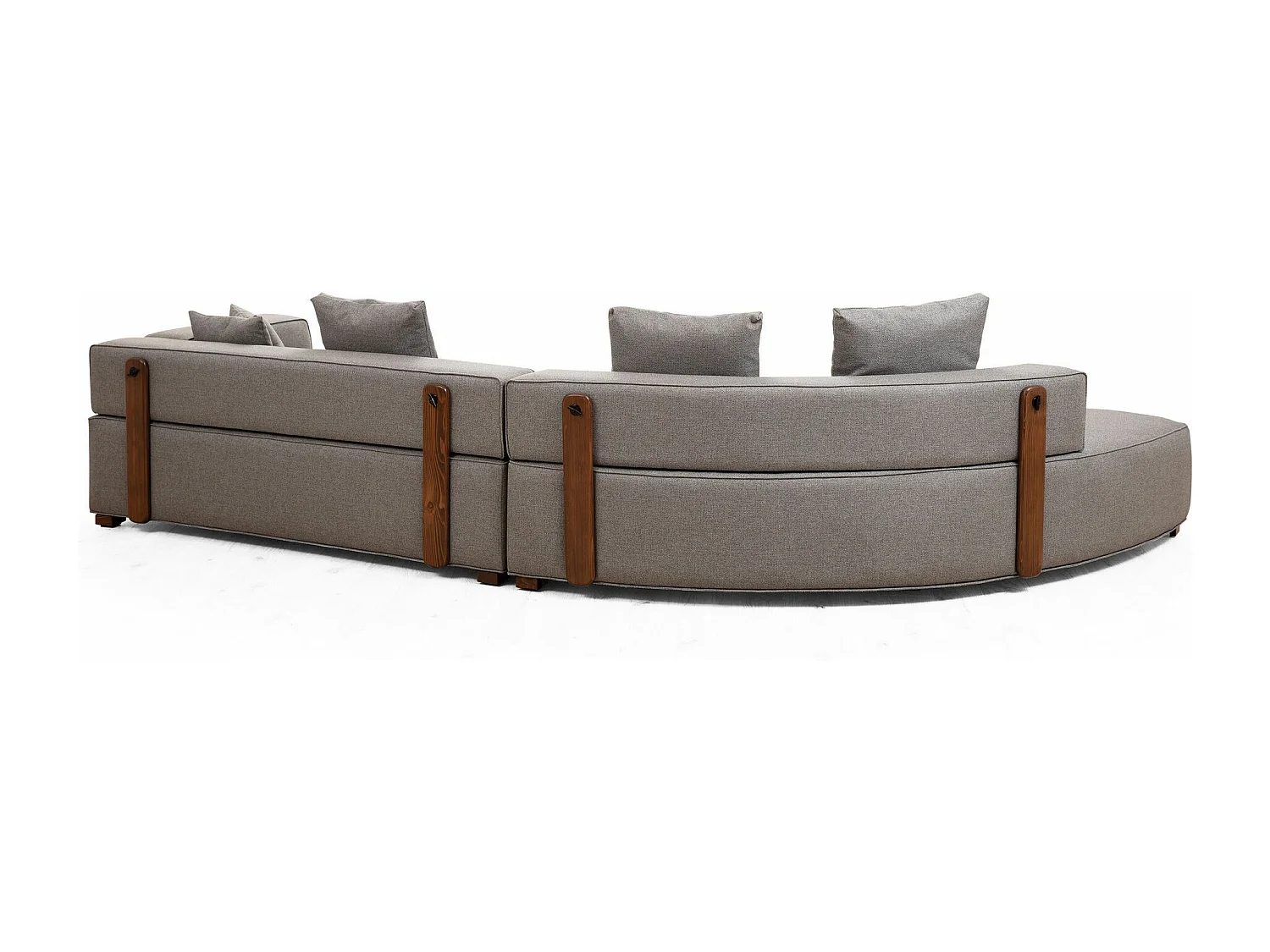 Sofá modular Altadena 451, Gris, 180x105x70cm, Tapiz, Patas: Madera