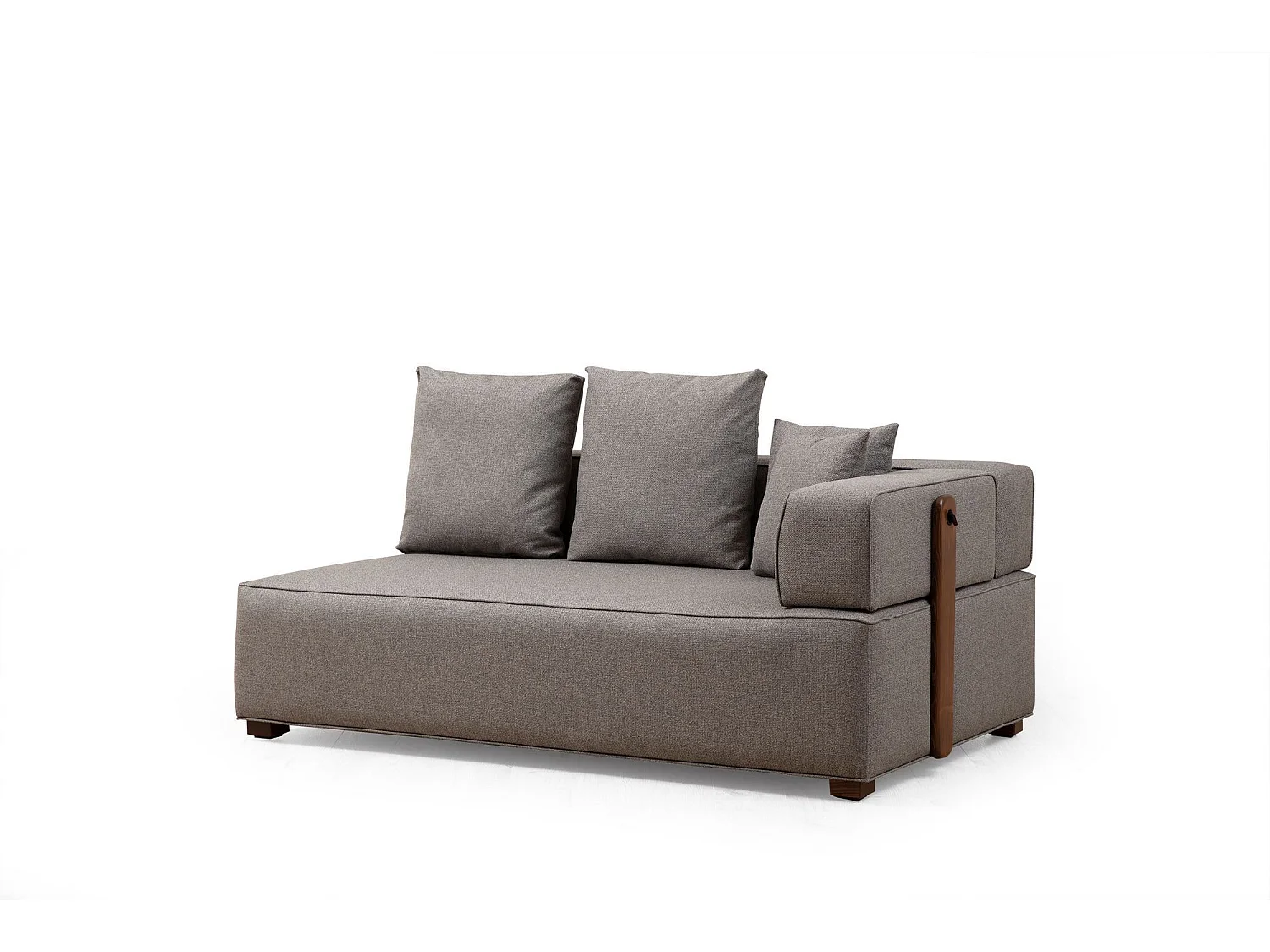 Sofá modular Altadena 451, Gris, 180x105x70cm, Tapiz, Patas: Madera