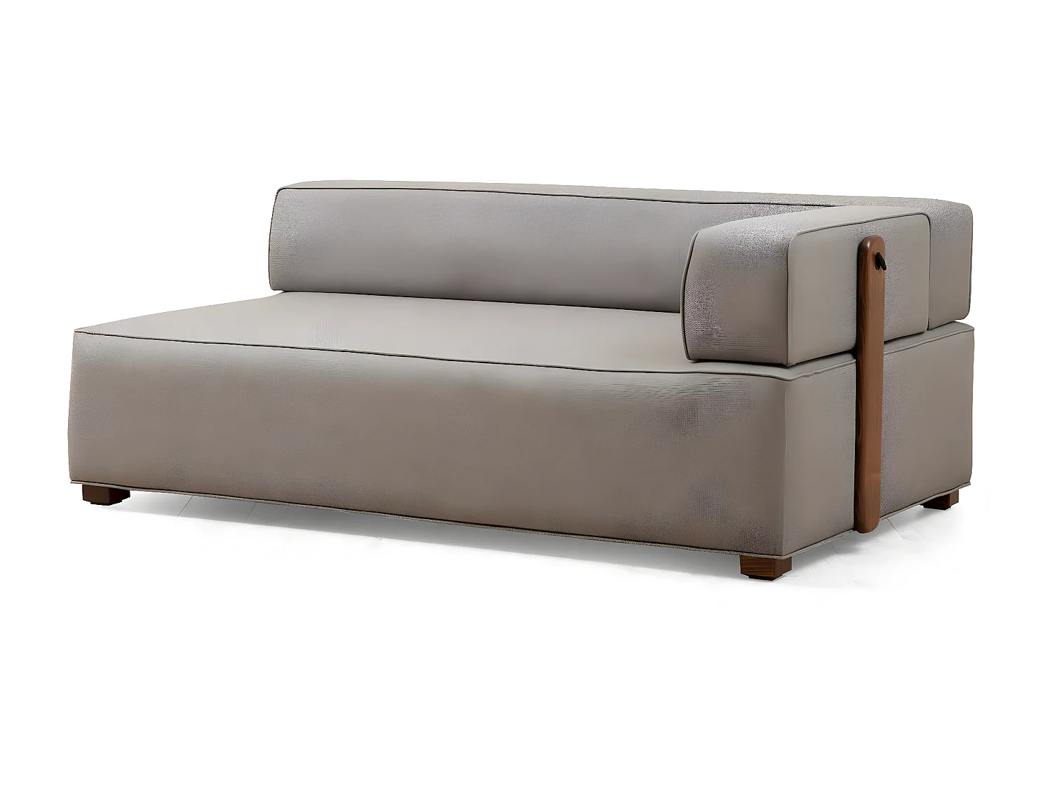 Canapé d'angle à gauche Tesce Bois foncé et Tissu Gris