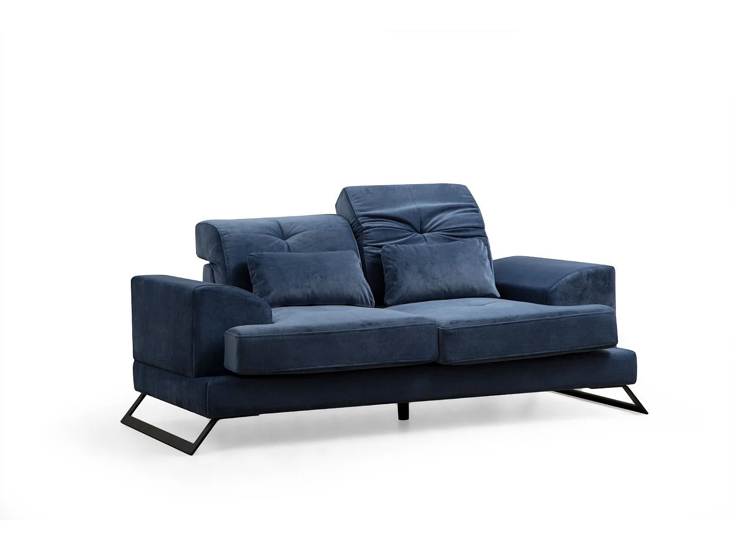 Sofá Altadena 205, Azul, 185x100x92cm, Tapiz, Patas: Metal