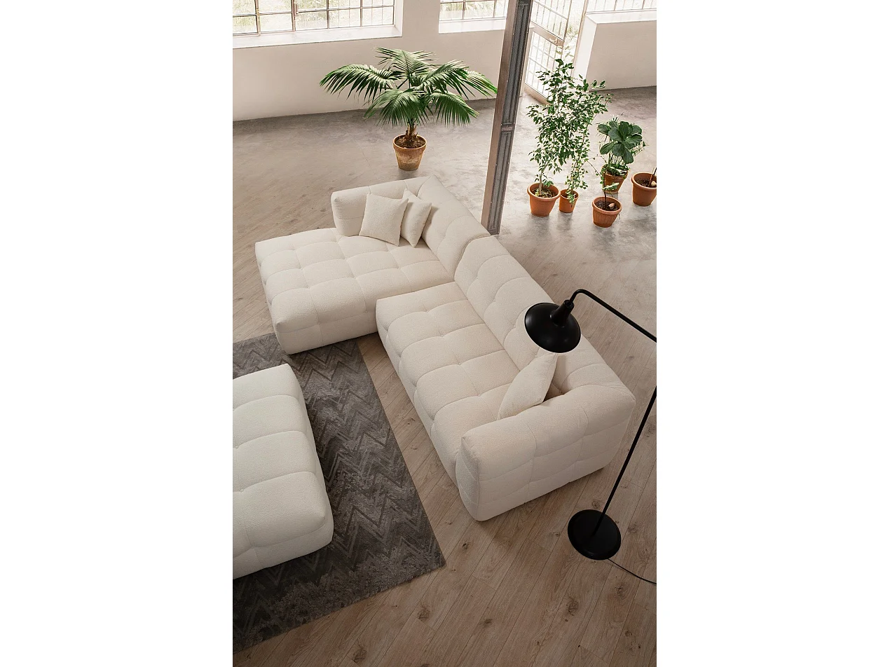 Sofá rinconero Altadena 406, De color marrón claro, 300x150x72cm