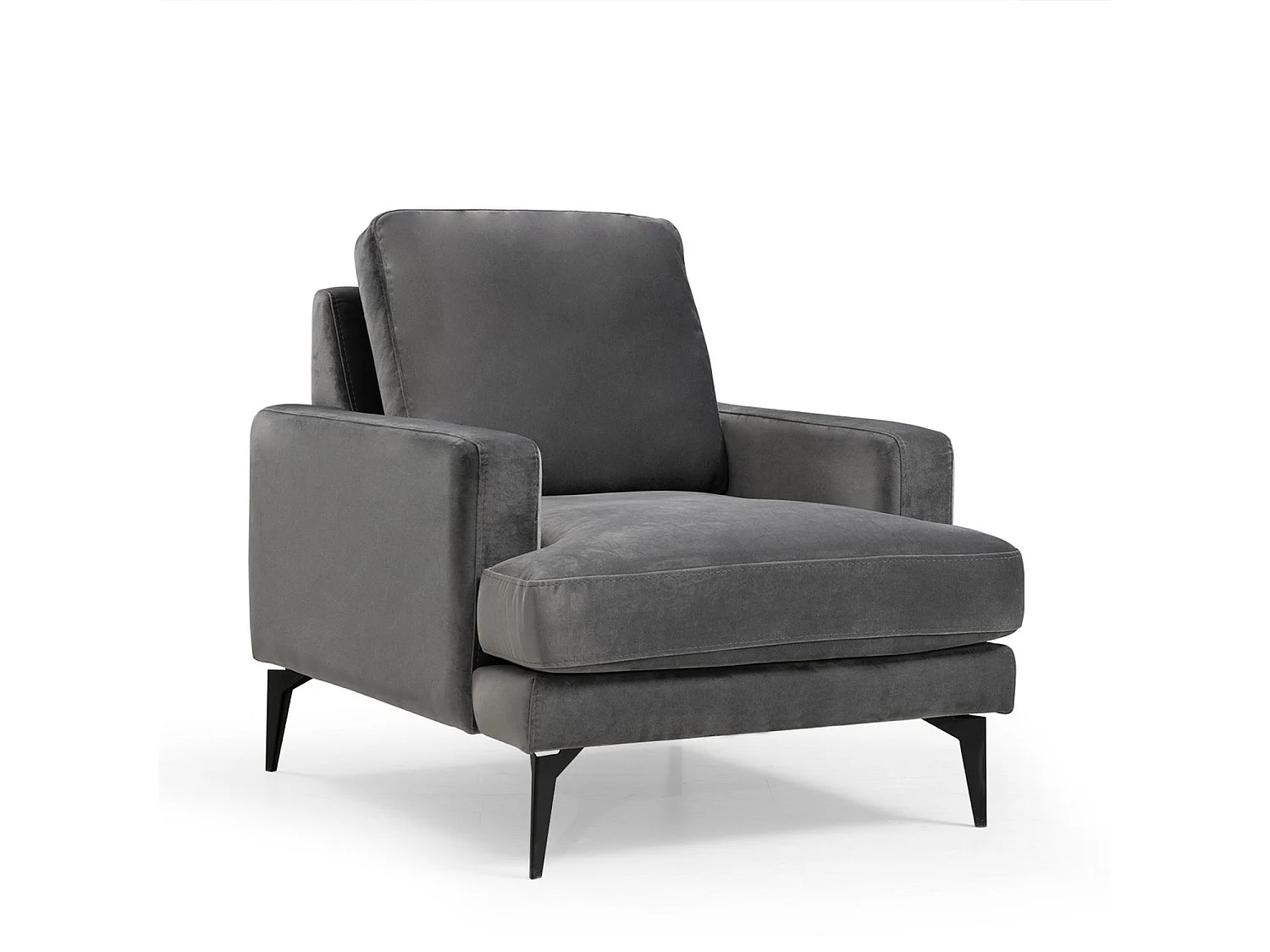 Fauteuil Narchis Velours Anthracite