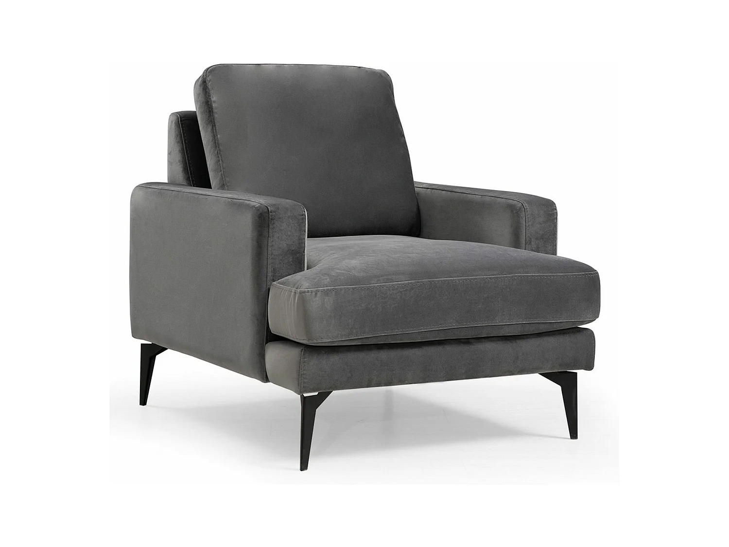 Sillón Altadena 375, Gris, 88x80x90cm, Tapiz, Patas: Metal