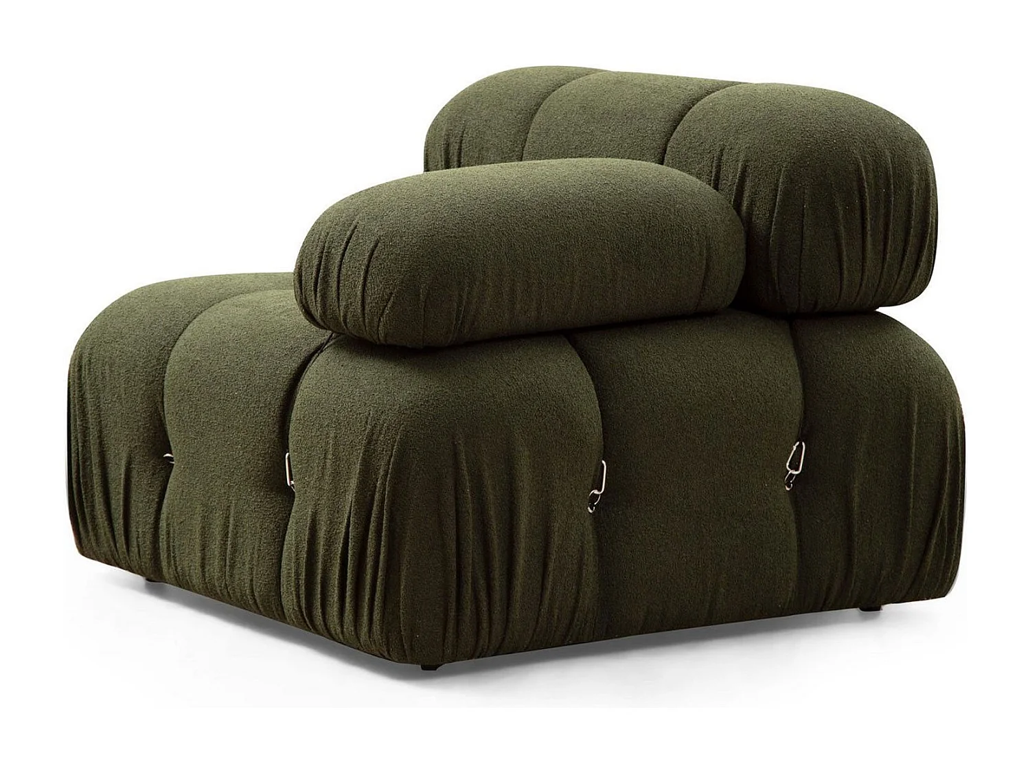Eleganter 1-Sitzer-Sessel, grün, 95x95x75 cm | Gestell aus Buchenholz und Spanplatte, 100 % Polyester, abnehmbare Rücken- und Armlehne | Per