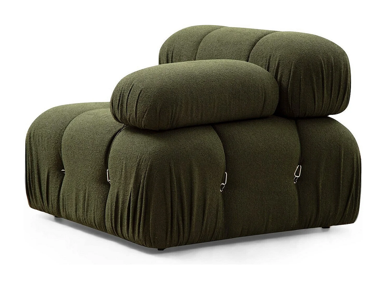 Eleganter 1-Sitzer-Sessel, grün, 95x95x75 cm | Gestell aus Buchenholz und Spanplatte, 100 % Polyester, abnehmbare Rücken- und Armlehne | Per