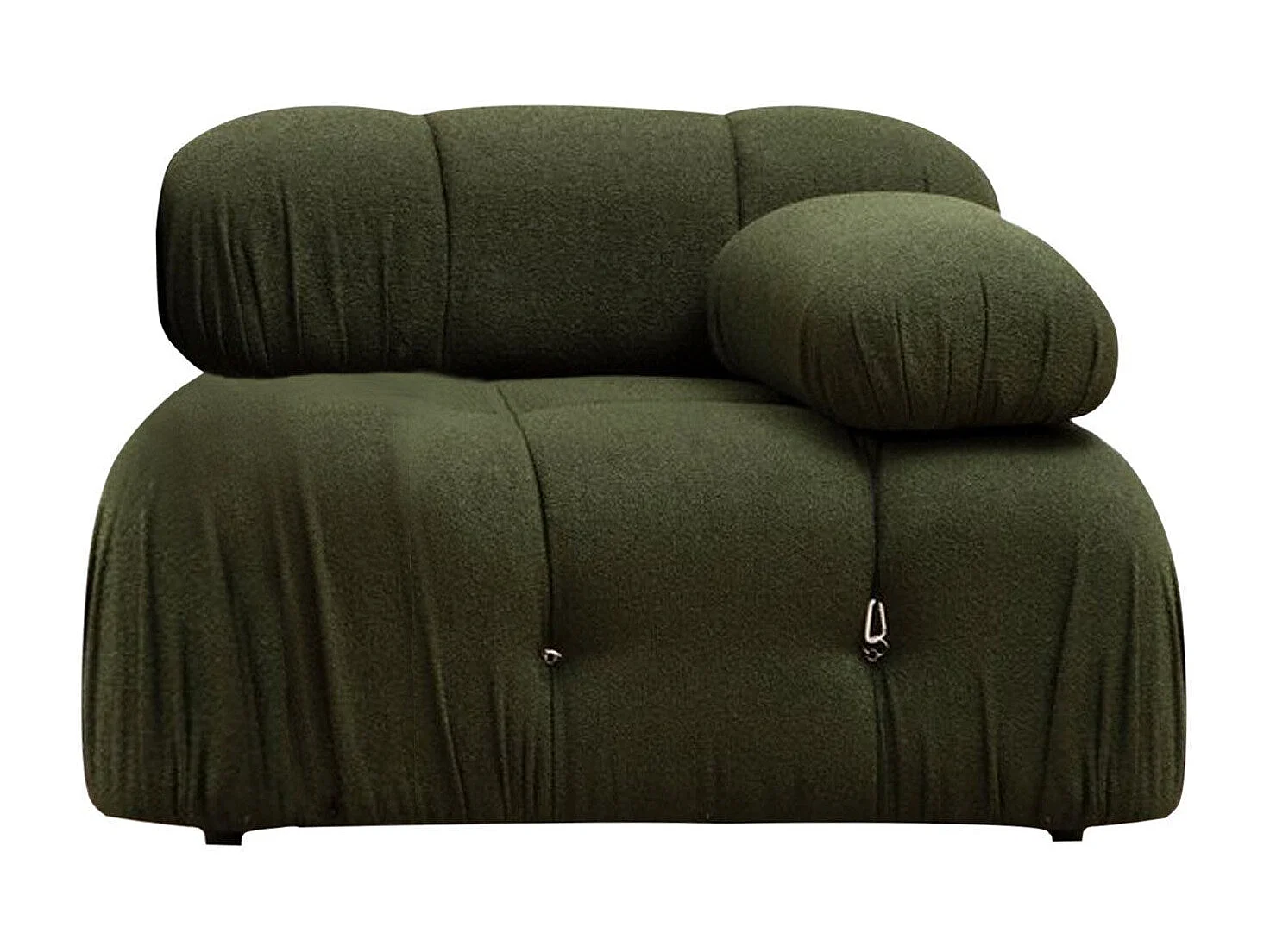 Eleganter 1-Sitzer-Sessel, grün, 95x95x75 cm | Gestell aus Buchenholz und Spanplatte, 100 % Polyester, abnehmbare Rücken- und Armlehne | Per