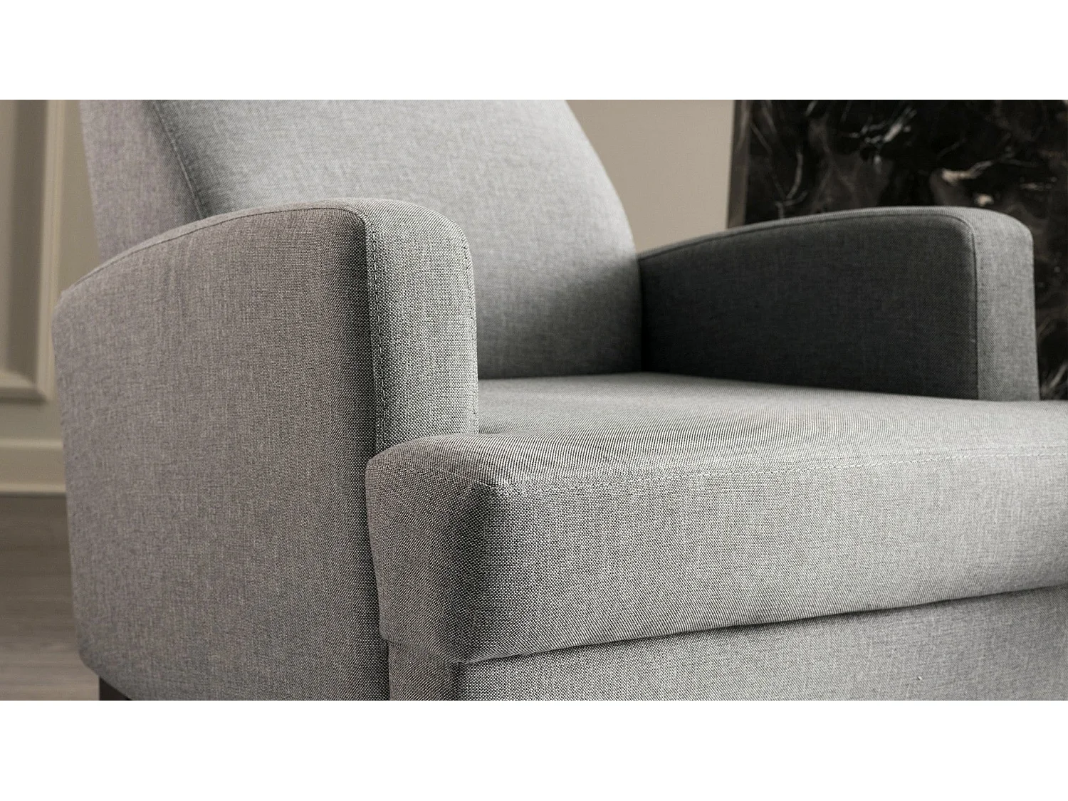 Fauteuil Juana Tissu Gris clair