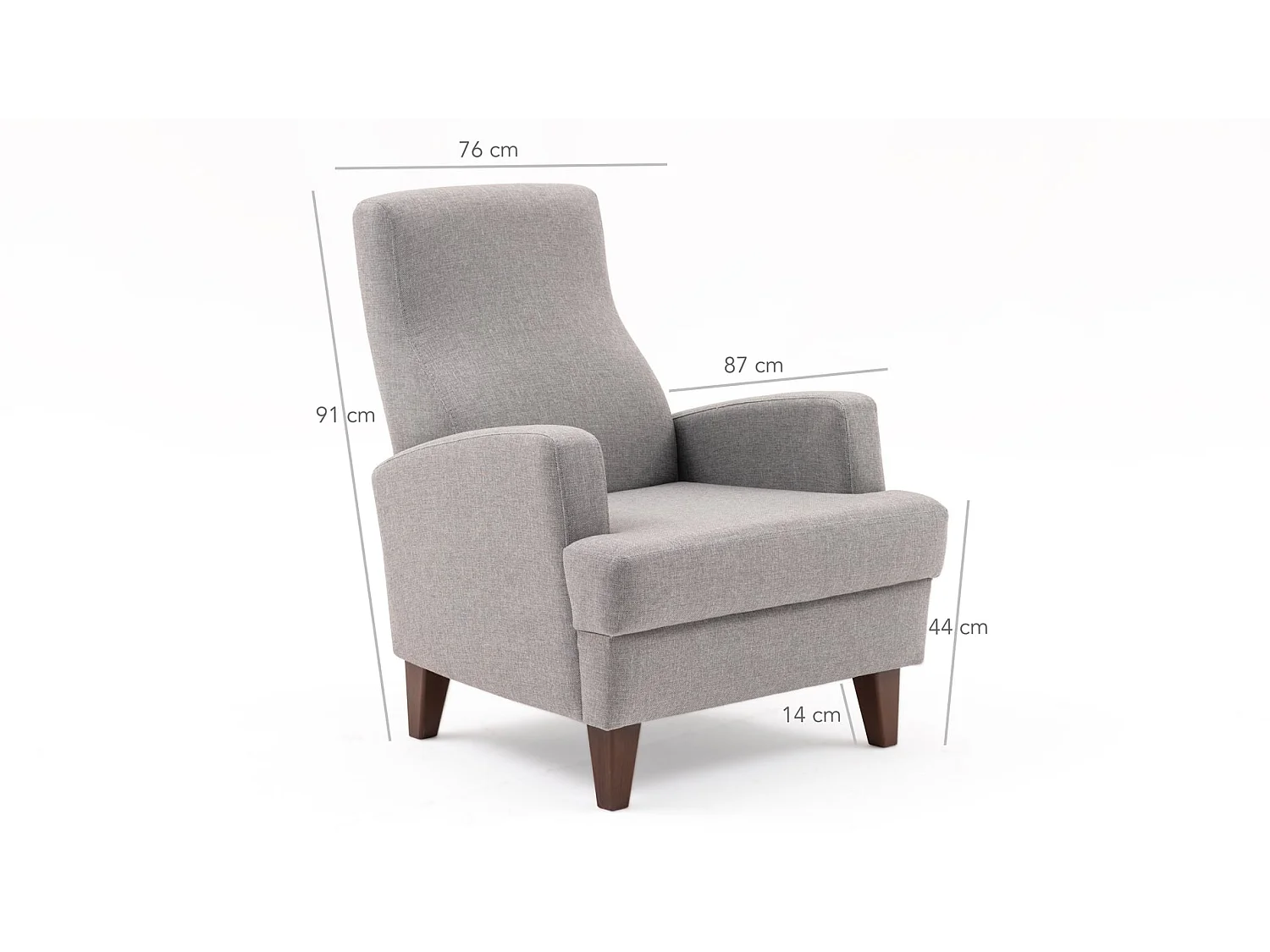 Fauteuil Juana Tissu Gris clair