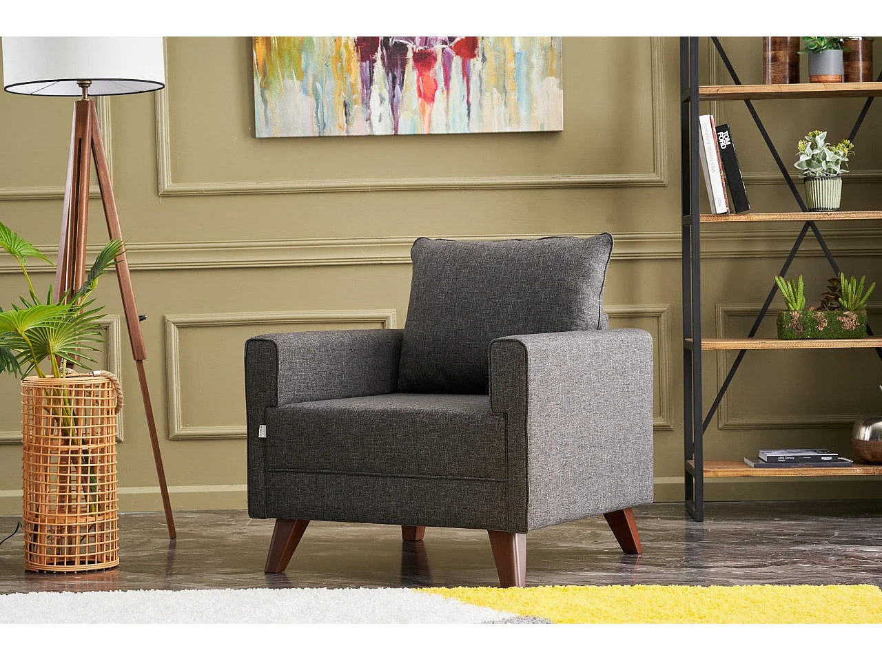 Fauteuil Hermoso Tissu Anthracite