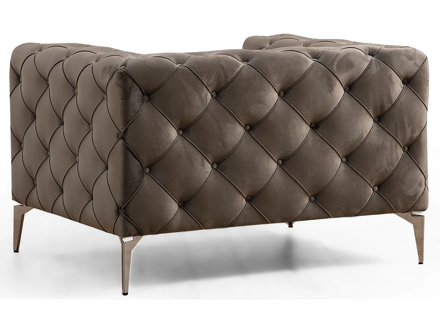 Chesterfield sillón Altadena 358, Gris, 70x108x90cm, Tapiz, Patas: Metal