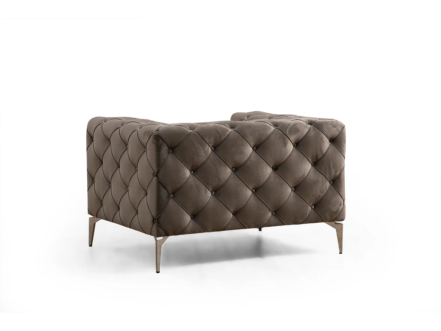 Chesterfield sillón Altadena 358, Gris, 70x108x90cm, Tapiz, Patas: Metal