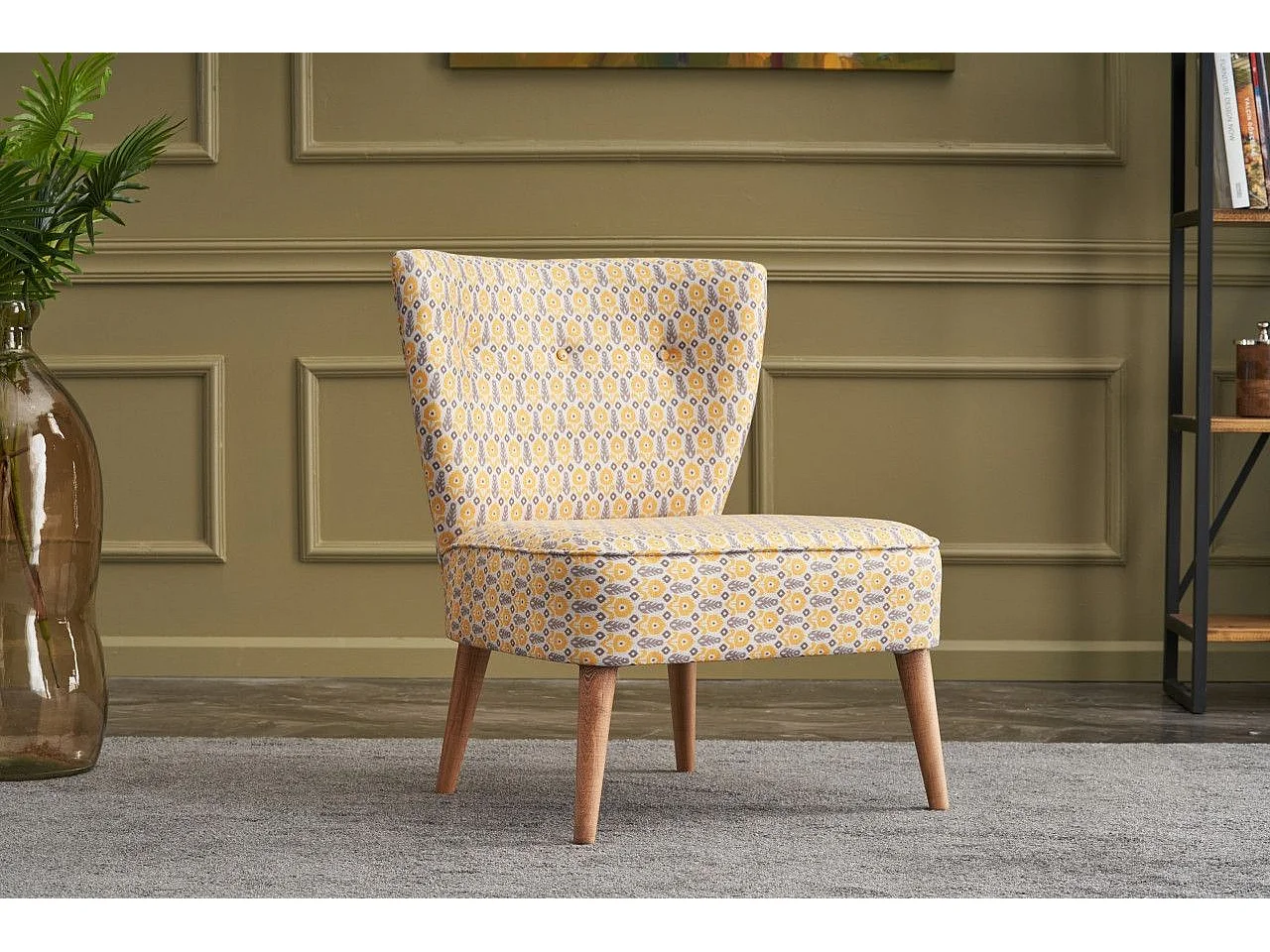 Sillón Altadena 462, Multicolor, 80x65x65cm, Tapiz, Patas: Madera