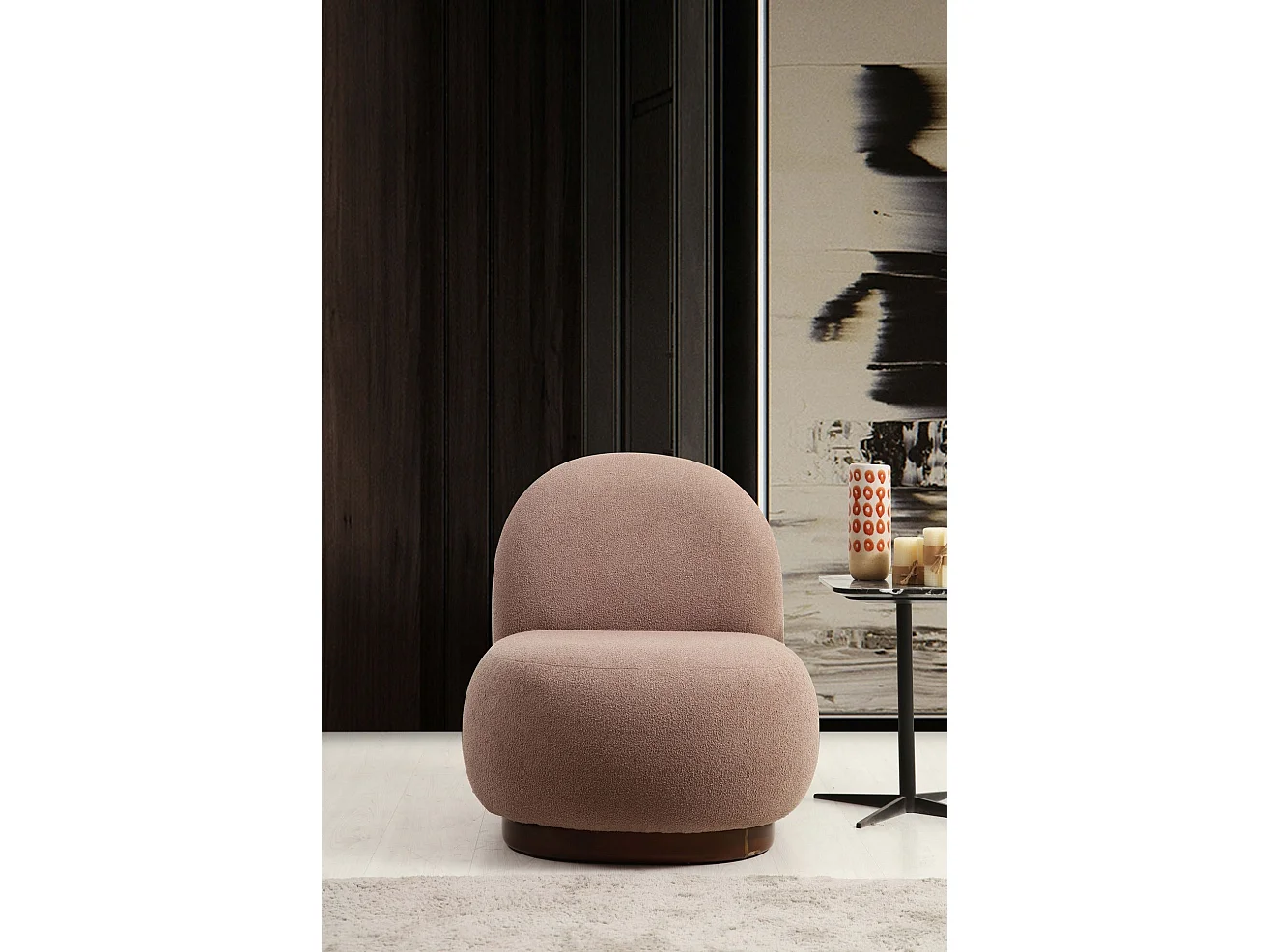 Fauteuil Marshmallow Tissu Capuccino