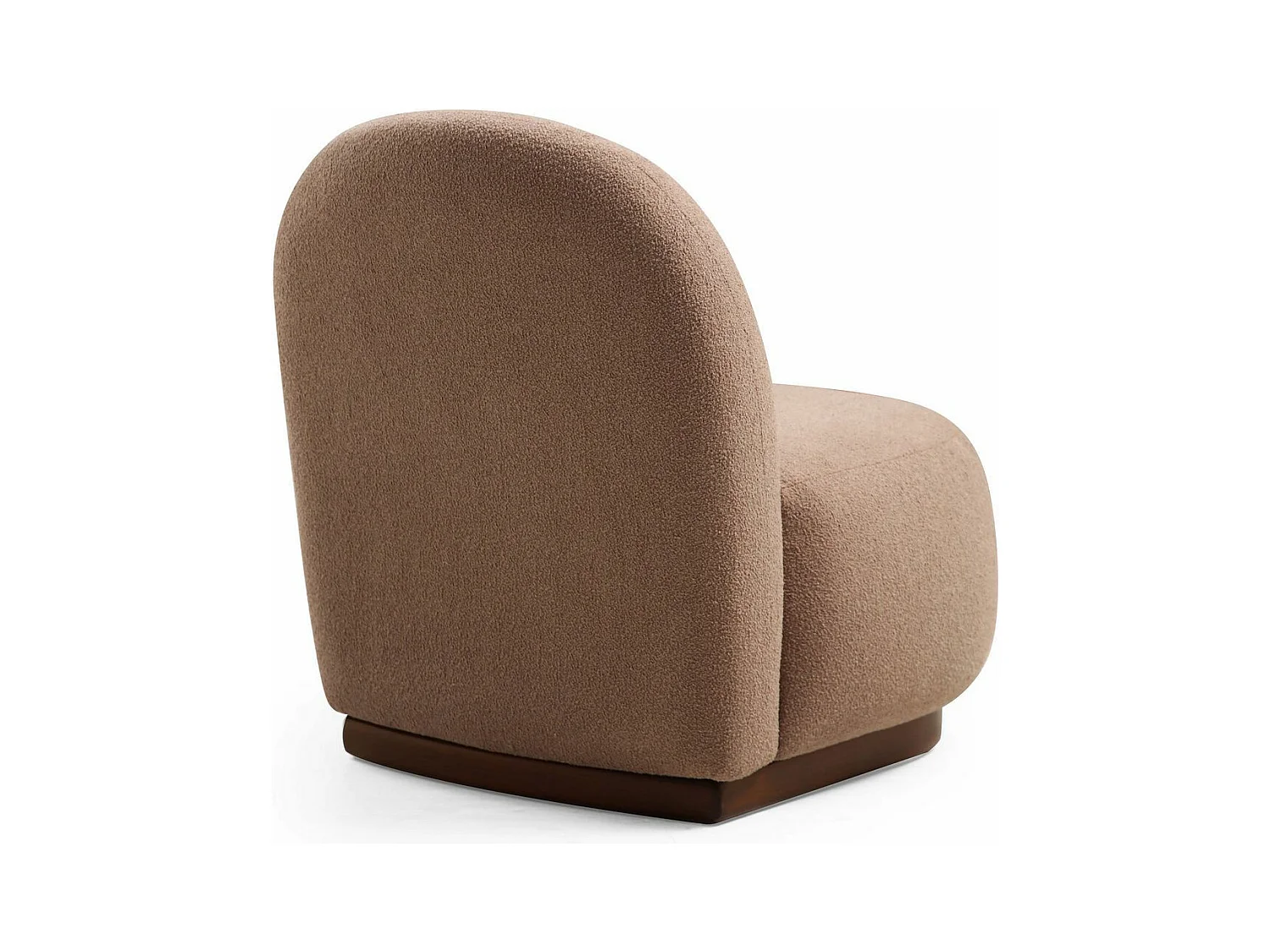 Elegante fauteuil, Cappuccinokleur, 74 x 85 x 75 cm | Frame van beukenhout en spaanplaat, 100% polyester, poten van walnoothout | Perfect om