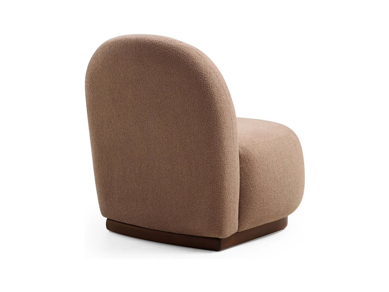 Elegante fauteuil, Cappuccinokleur, 74 x 85 x 75 cm | Frame van beukenhout en spaanplaat, 100% polyester, poten van walnoothout | Perfect om
