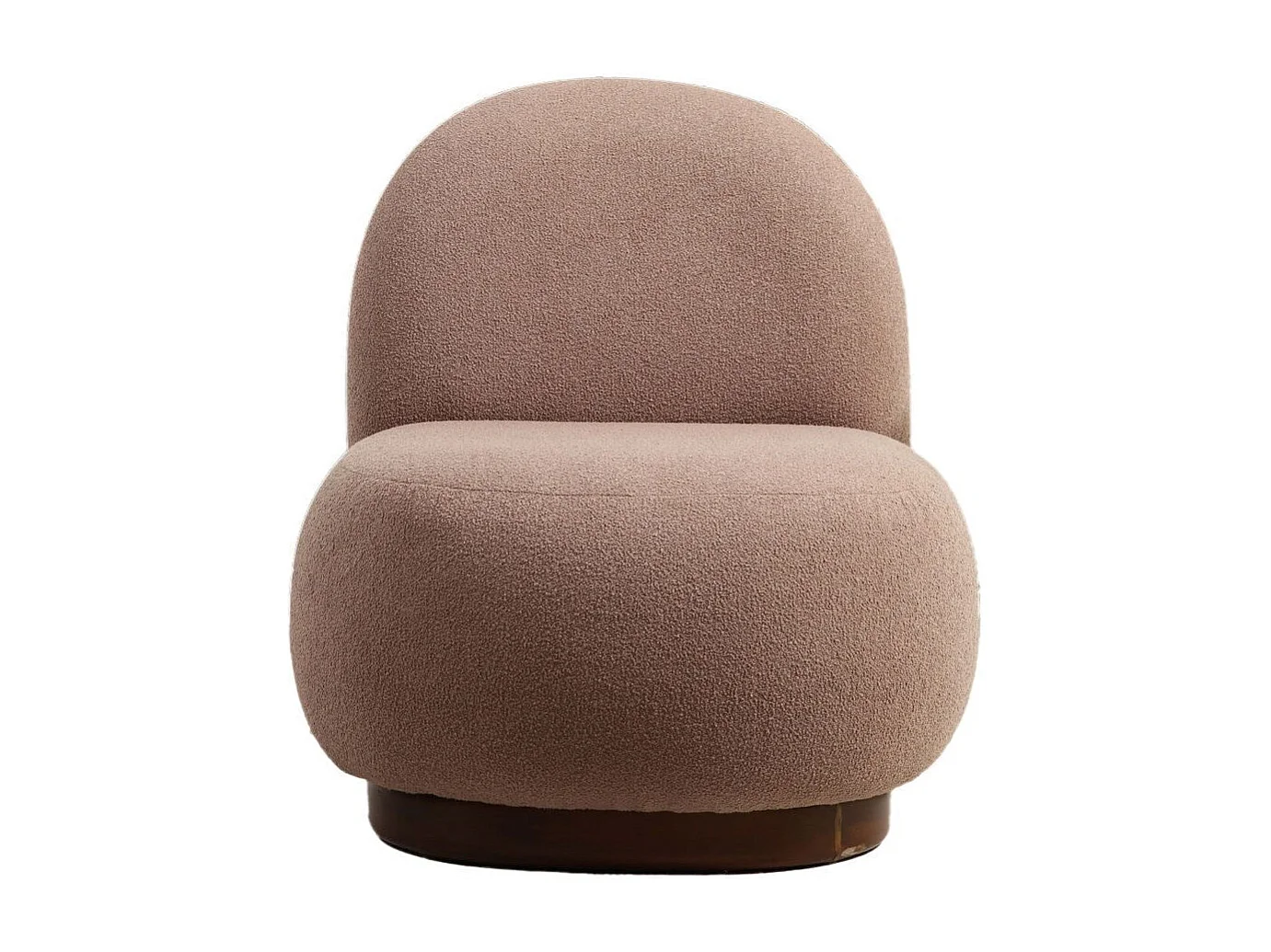 Poltrona Elegante, Cor Cappuccino, 74 x 85 x 75 cm | Estrutura em madeira de faia e aglomerado, 100% poliéster, pernas em nogueira | Perfeita para dec