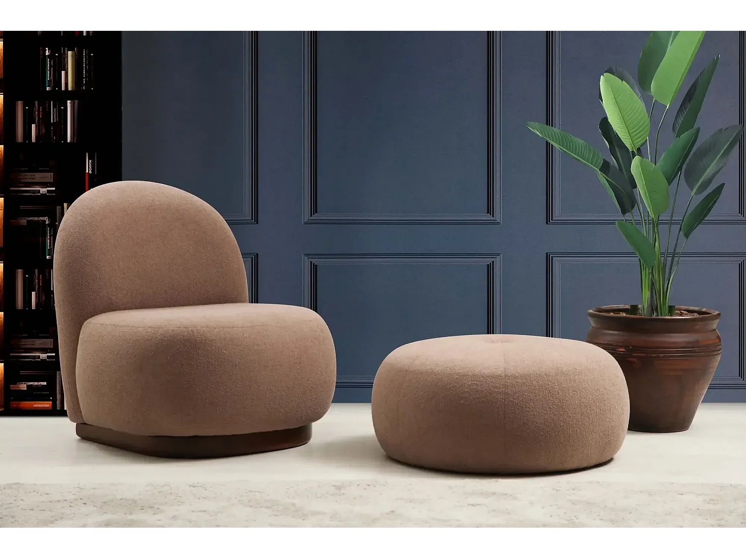 Fauteuil Marshmallow Tissu Capuccino