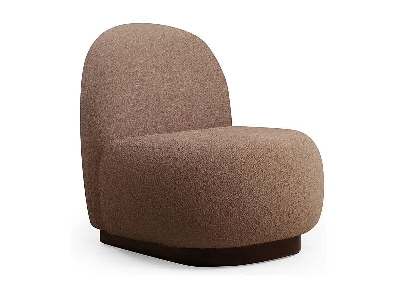 Elegante fauteuil, Cappuccinokleur, 74 x 85 x 75 cm | Frame van beukenhout en spaanplaat, 100% polyester, poten van walnoothout | Perfect om