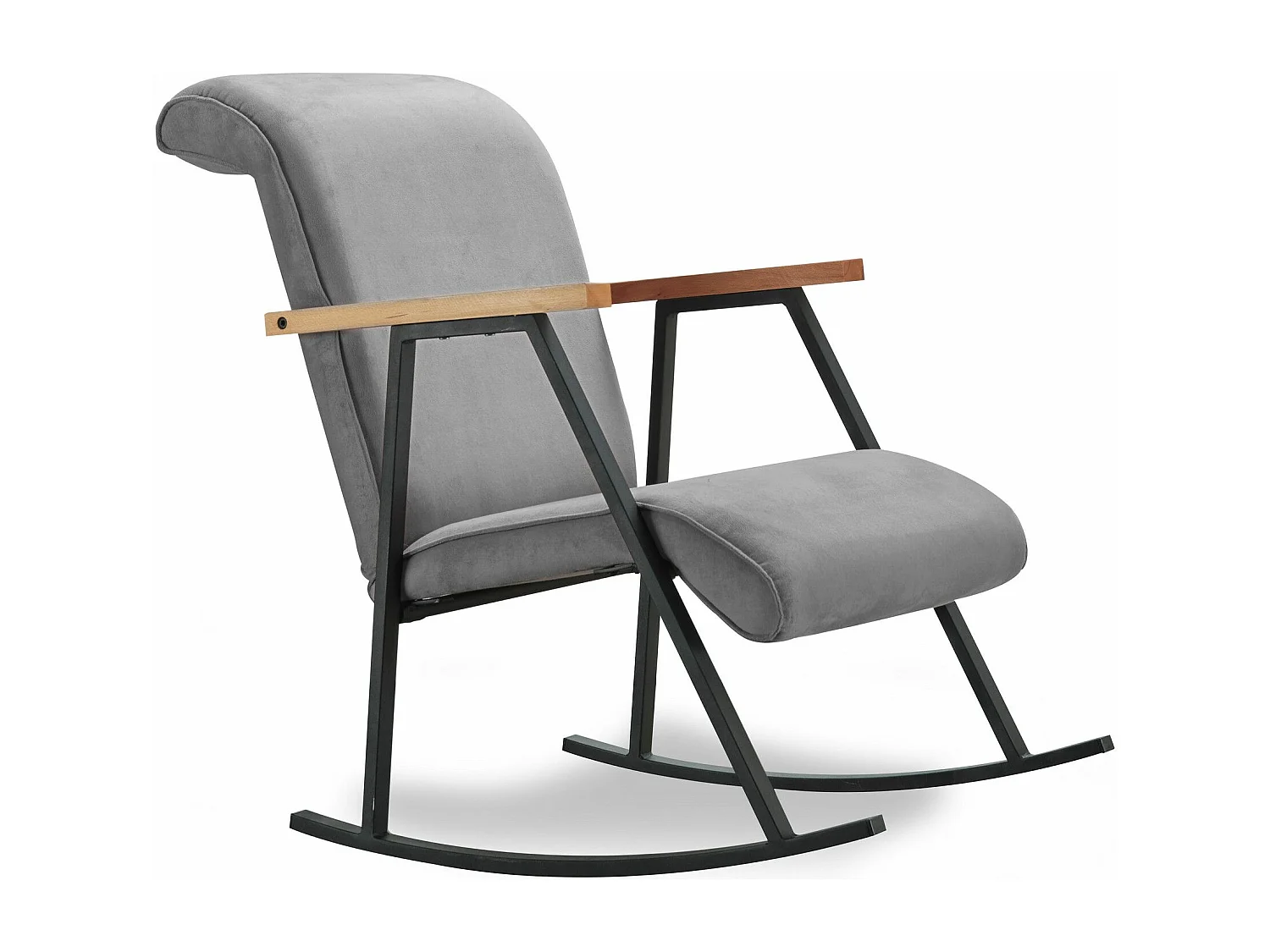 Mecedora Kailua 1646, Gris, 100x55x65cm, Tapiz, Metálico, Metal