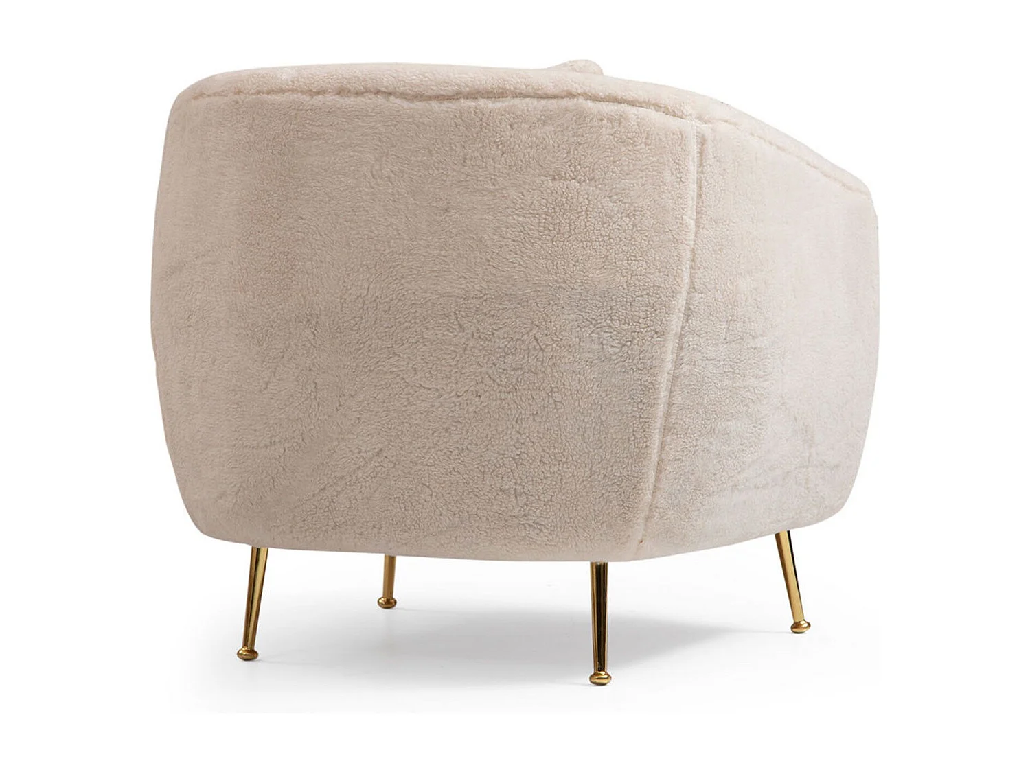 Sillón Altadena 377, De color marrón claro, 80x85x85cm, Tapiz, Patas: Metal