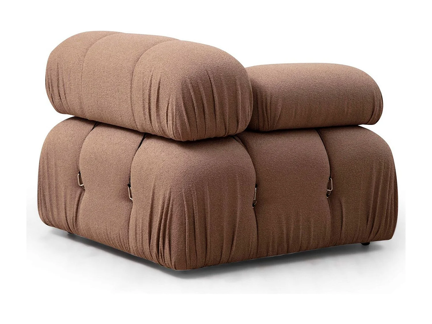 Sillón modular Altadena A105, De color marrón claro, 75x95x95cm, Tapiz, Patas: Plástico