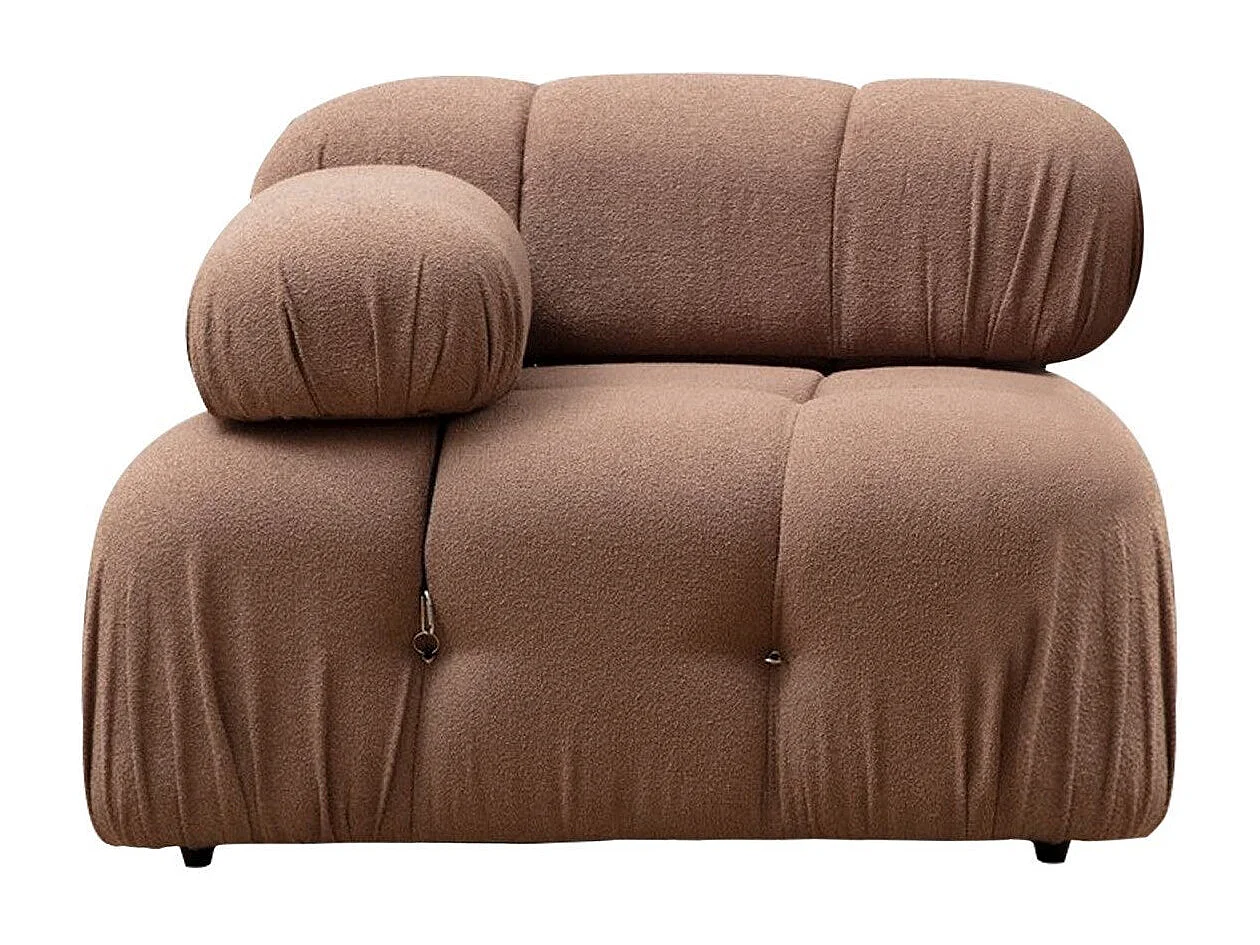 Sillón modular Altadena A105, De color marrón claro, 75x95x95cm, Tapiz, Patas: Plástico