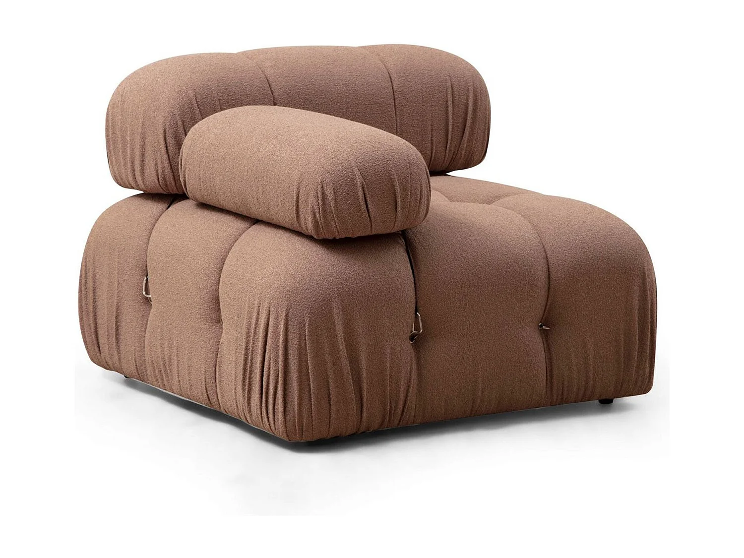 Fauteuil accoudoir ou module d'angle gauche Nourhane Tissu Marron