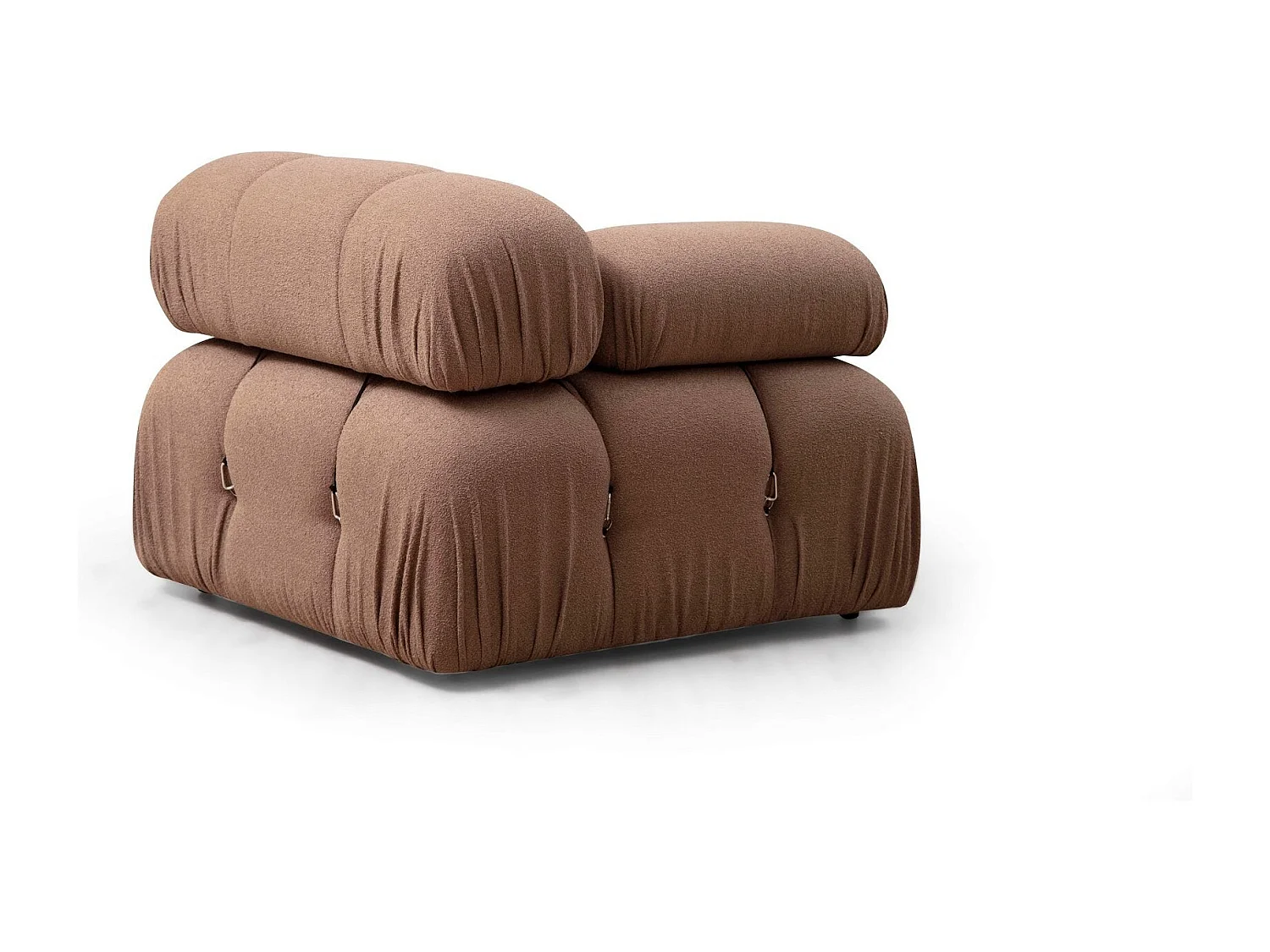 Fauteuil accoudoir ou module d'angle gauche Nourhane Tissu Marron