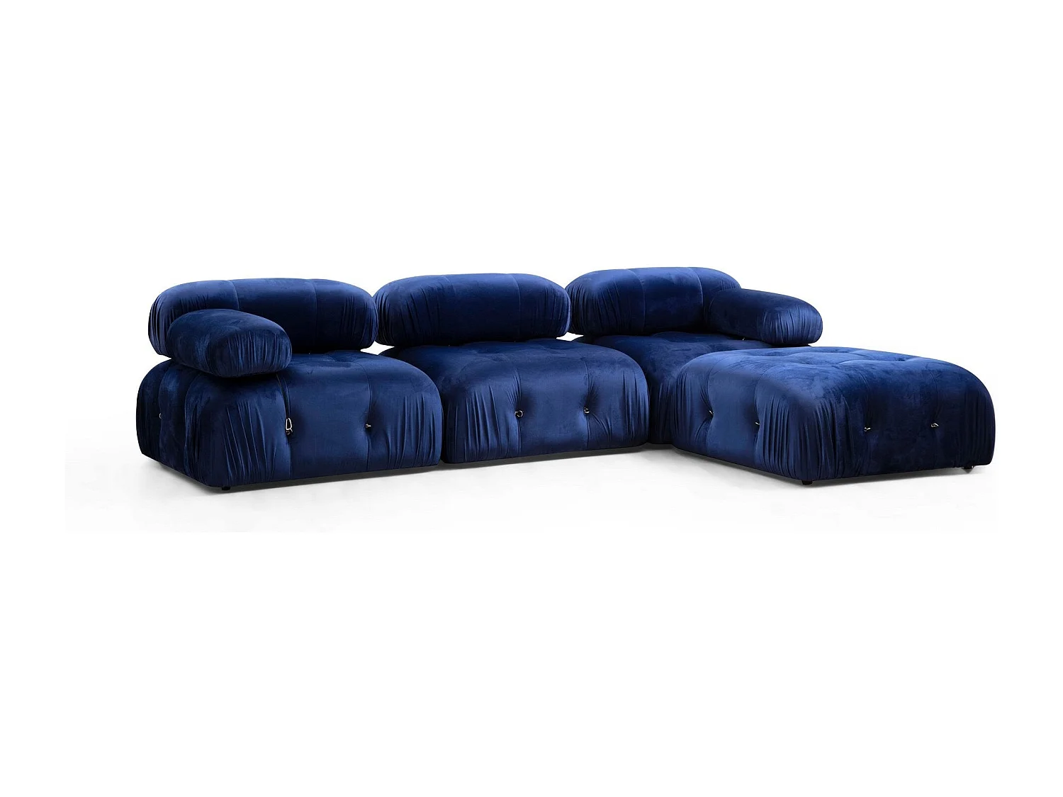 Sillón modular Altadena A107, Azul, 75x95x95cm, Tapiz, Patas: Plástico
