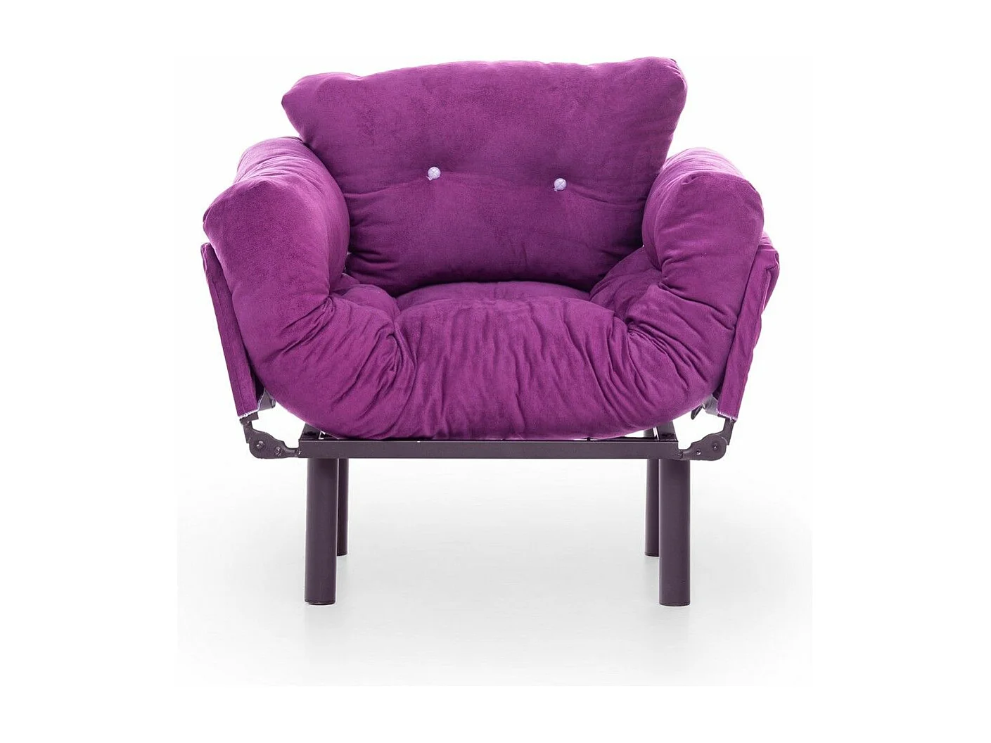 Fauteuil avec accoudoirs mobiles Tresa Velours Violet