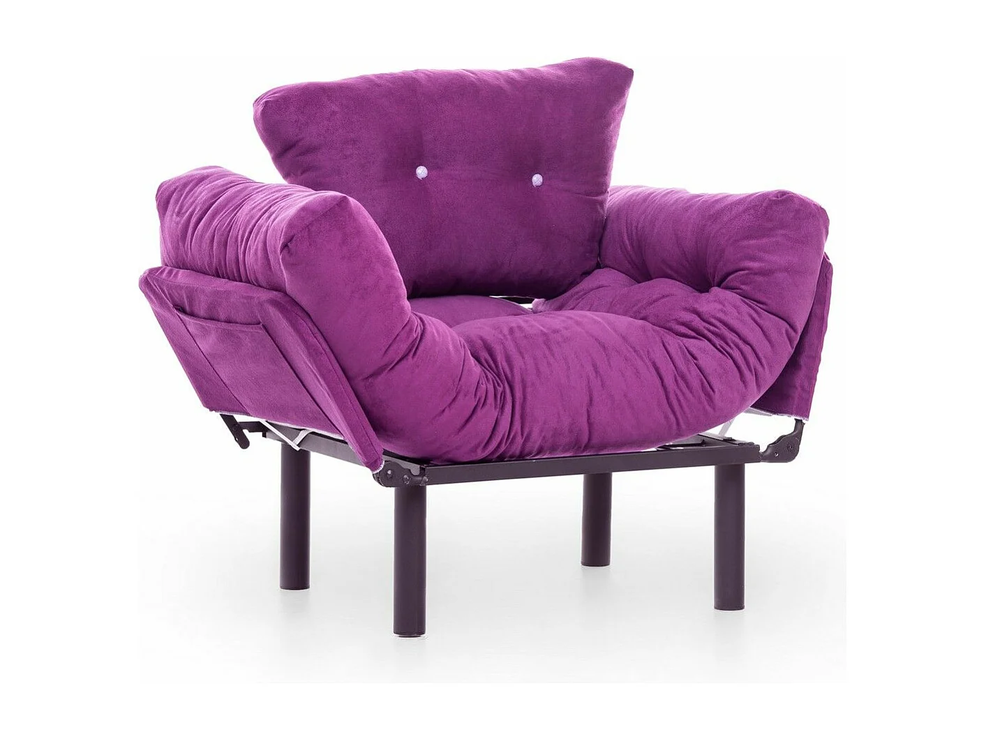 Fauteuil avec accoudoirs mobiles Tresa Velours Violet