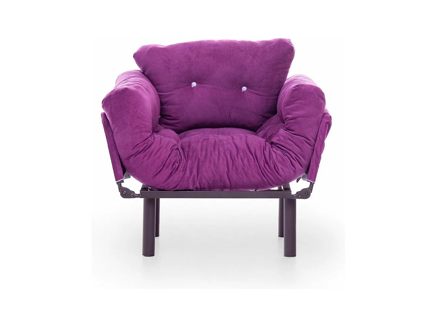Fauteuil avec accoudoirs mobiles Tresa Velours Violet