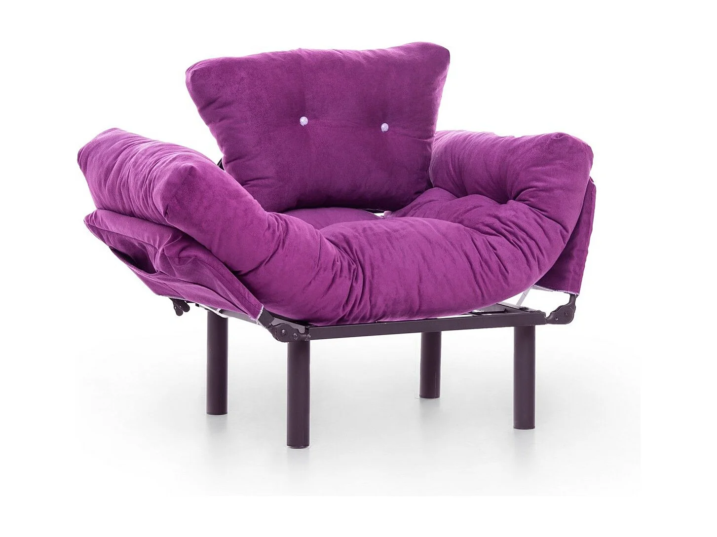 Fauteuil avec accoudoirs mobiles Tresa Velours Violet