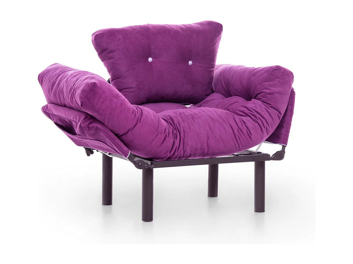 Fauteuil avec accoudoirs mobiles Tresa Velours Violet