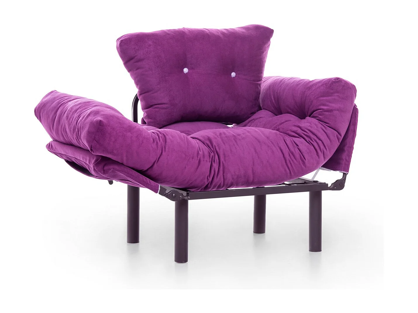 Fauteuil avec accoudoirs mobiles Tresa Velours Violet